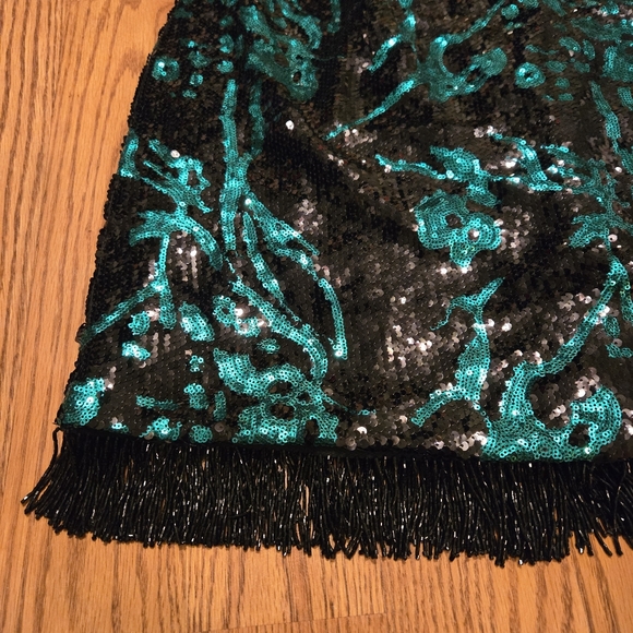 Alyce Jean De Lys Black Emerald Green Sequins Dress Mini Prom Formal Vintage 18 - Picture 13 of 16